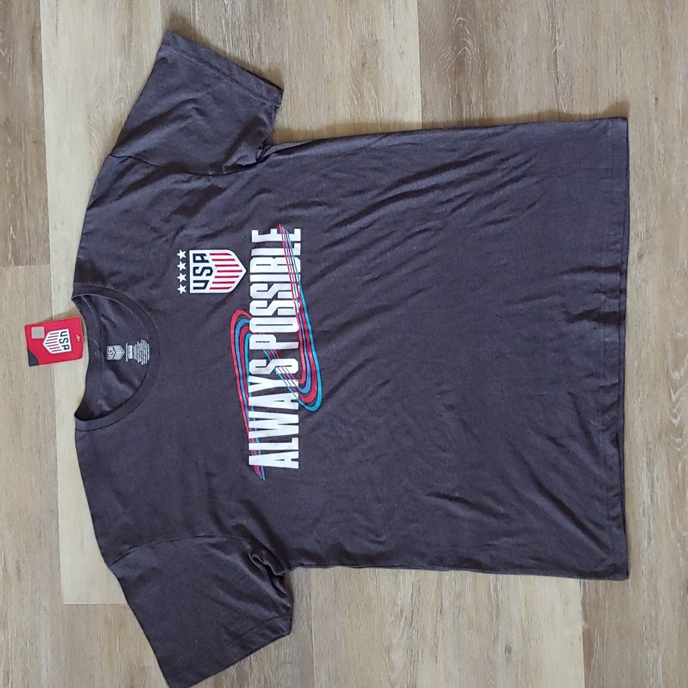 NWT Team USA Soccer Always Possible Graphic T-Shirt Grey Size XL